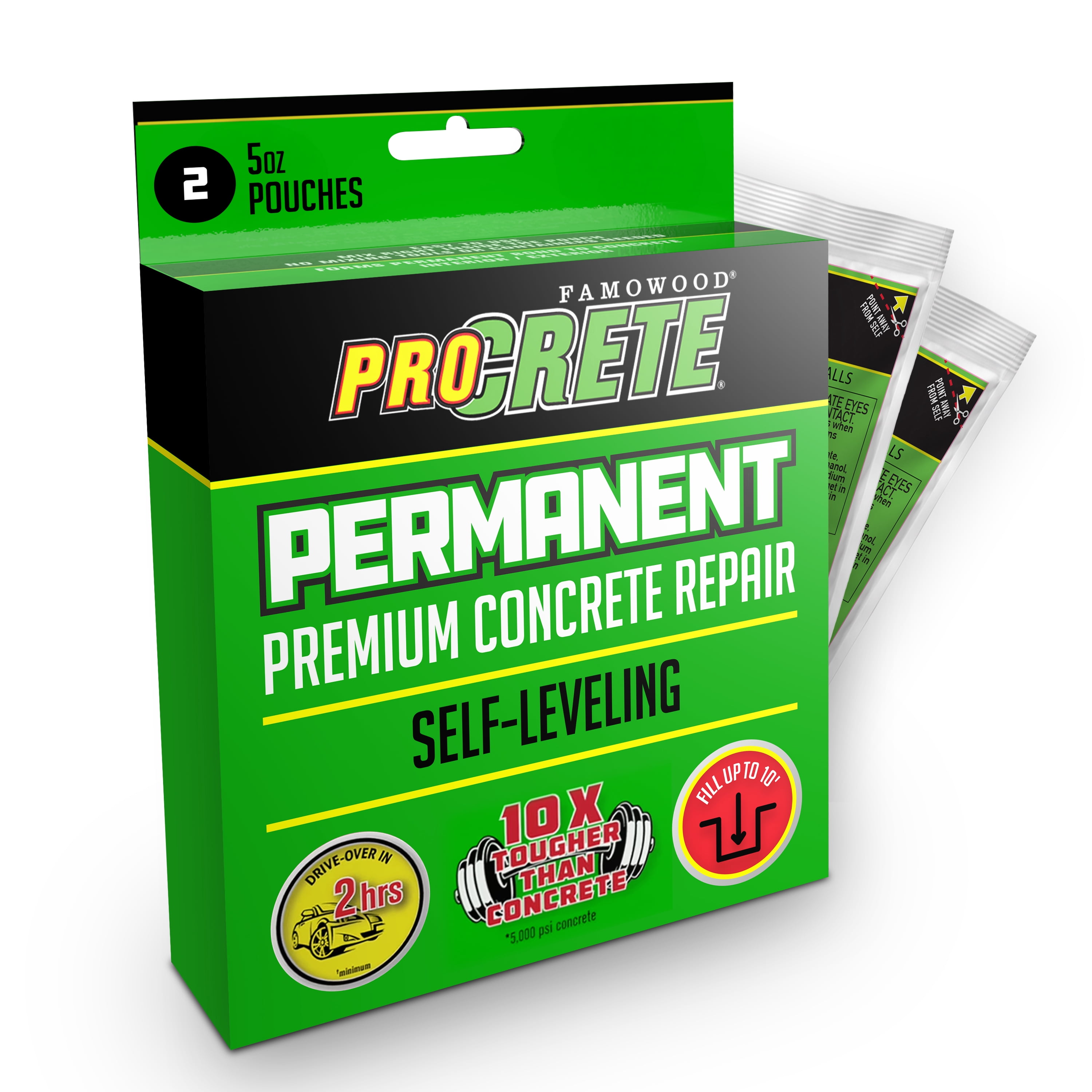 ProCRETE Premium Concrete Repair, Self Leveling, 5oz 2pack (10oz total), Gray