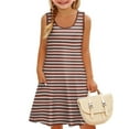 thumbnail image 5 of Grblisyd Girls Dress Sleeveless U Neck Striped Sundress for Casual Home Party Beach 4-12 Years, 5 of 6