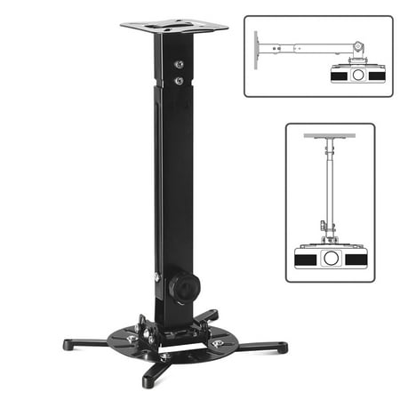 - Universal Projector Mount Drop Ceiling / Wall - LCD/DLP Video Projection Mount Bracket Holder Plate with Telescoping Arm Extension Pole, Tilt & Swivel Adjustable Bracket (Black)