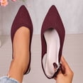 thumbnail image 2 of hopeusnice Knit Pointed Toe Slingback Flat Ballet Flats Women Minimalist Daily Footwear Wine 42, 2 of 9