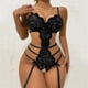 thumbnail image 3 of Gibobby Conjuntos de bragas de encaje Bragas de satén para mujer, sexy, con costuras de cinta, sin espalda, lencería erótica(Negro, CH), 3 of 5
