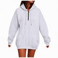 thumbnail image 3 of Towmus Womens Sweatshirt Oversized Long Sleeve Half Zip Up Drawstring Hoodies Casual Loose Fall Comfy Baggy Pullover Tops, 3 of 6