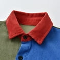 thumbnail image 4 of XBASW Baby Toddler Boyscorduroy Shirt Jacket Long Sleeve Blouses Tops Color Blocking Fall Winter Dress Shirt for 1-5, 4 of 6