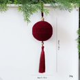 thumbnail image 3 of DefiDgd 3.15inch Christmas Flocked Ball with Tassel Adorned,Embossed Velvet Hanging Ball Decor for Christmas Tree Wall Window Wedding Holiday Party Home Ornament(E), 3 of 7