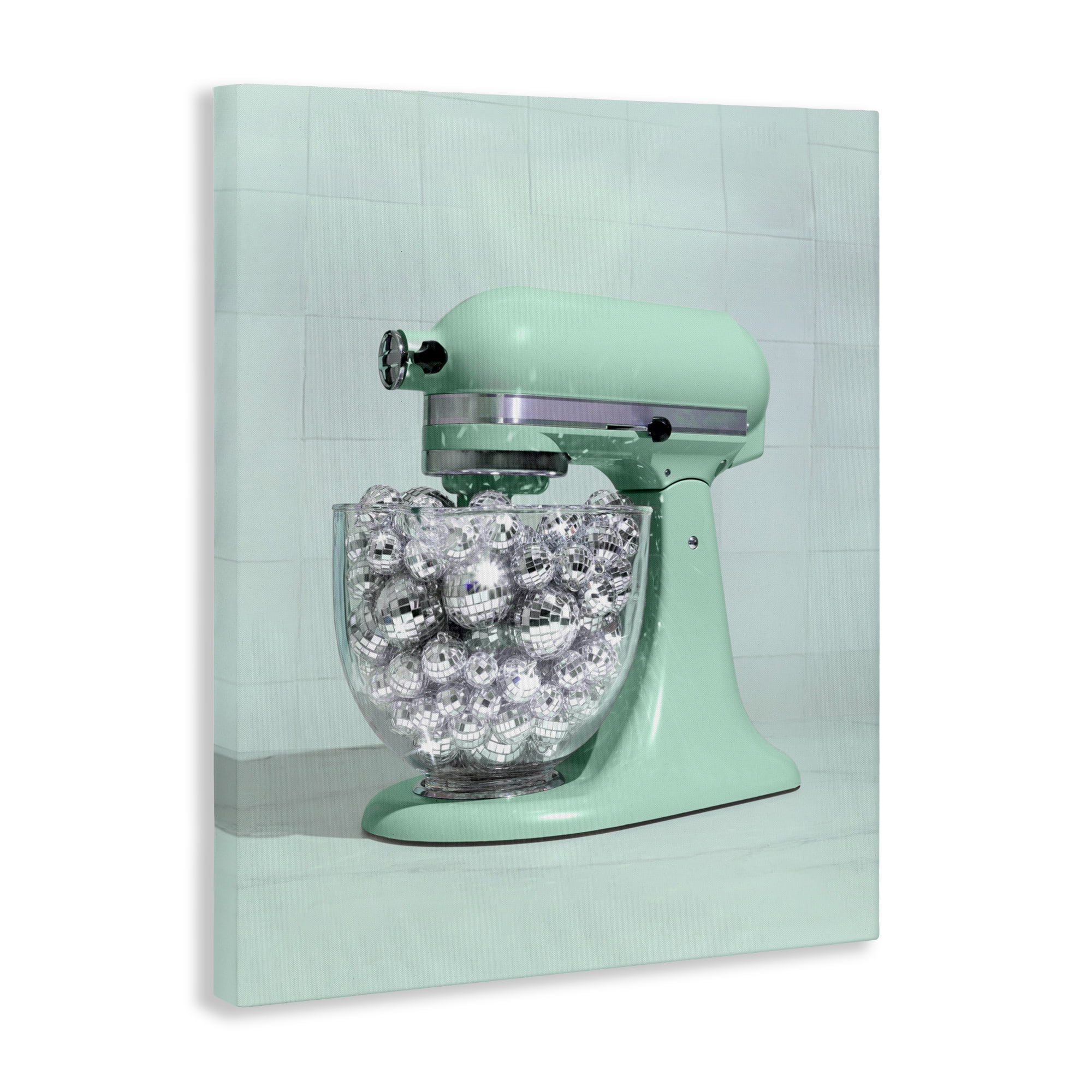 Stupell Industries Disco Kitchen Mixer over Green Canvas Wall Art, design by LISH Creative
