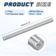 thumbnail image 2 of Uxcell M10x130mm 316 Stainless Steel Fully All Threaded Rod Studs, 1.5mm Pitch, 2 of 6