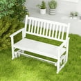 thumbnail image 2 of Costway Causeuse à Glissière pour Patio, Chaise Balançoire, Banc Berçant avec Siège à Lattes et Dossier Incurvé, Blanc, 2 of 10