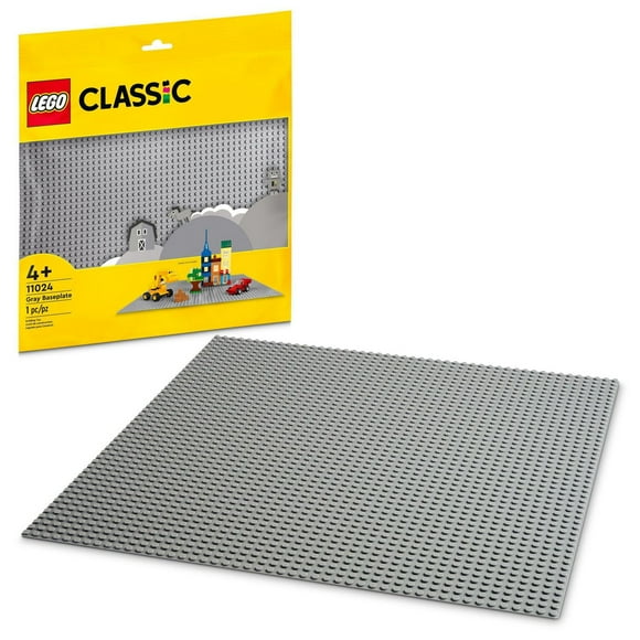 LEGO Classic Gray Baseplate 11024 Toy Building Kit (1 Pieces), Includes 1 Pieces, Ages 4+