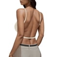 thumbnail image 5 of BYHONG Women's Comfortable U Shaped Back Gathering Small Chest Without Steel Ring Lace Adjustment Type Collar Bra Bra for Women Khaki M, 5 of 5