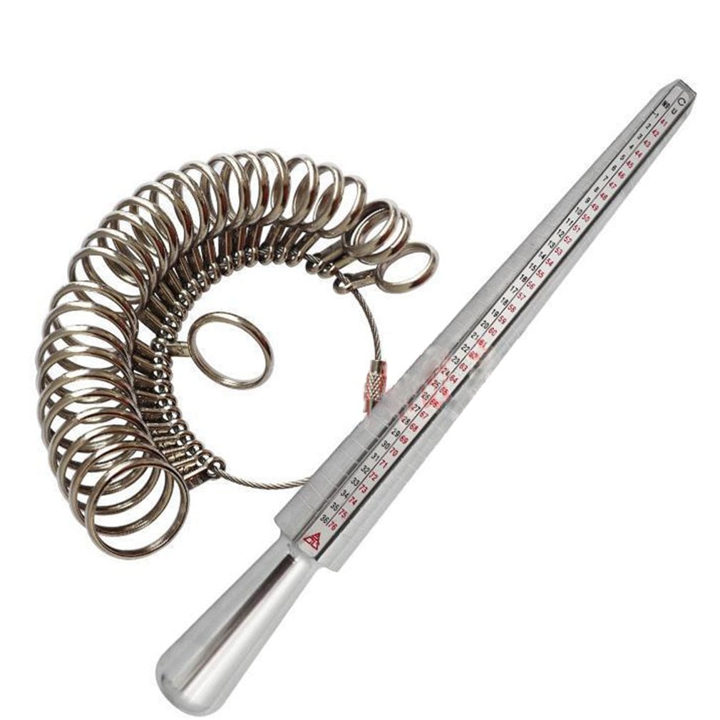 Metal Sliver Ring Sizer Guage Mandrel Finger Sizing Measure Stick Standard Tool