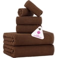 thumbnail image 1 of CASA COPENHAGEN Popcorn Textured 6 Pieces Towel Set- Toffee, 550 GSM 2 Bath Towel 2 Hand Towel 2 Washcloth, Rough & Tough Use Cotton Towels Gift Set for Bathroom, 1 of 7