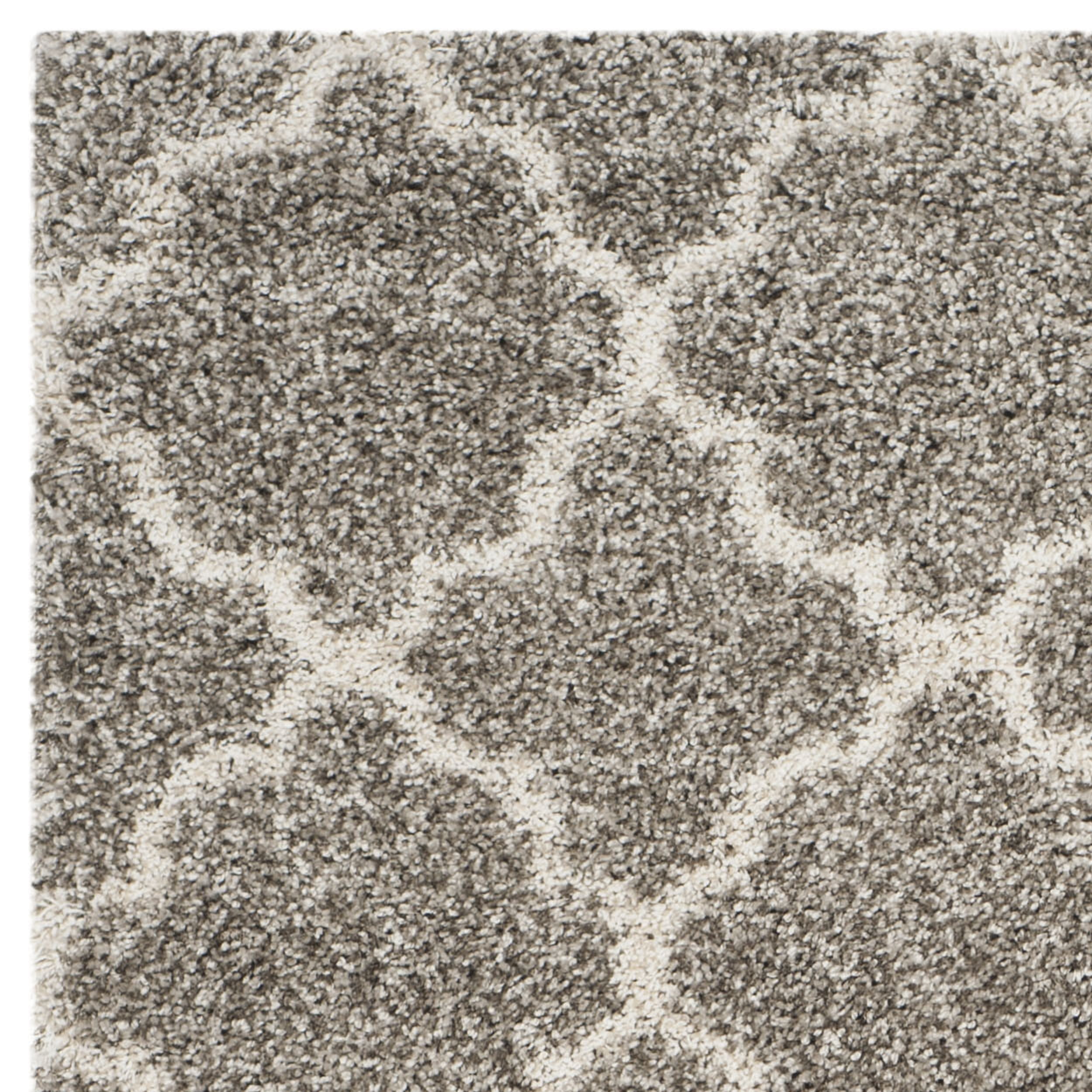 SAFAVIEH Hudson Jaye Geometric Shag Area Rug, Grey/Ivory, 8' x 10'