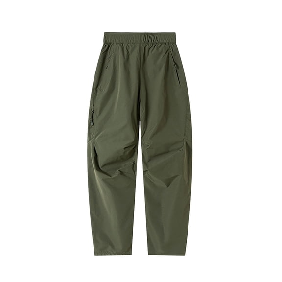 cocolona Mens Casual Lightweight Softshell Pants Elastic Waist Straight Wide Leg Outdoor Hiking Pants with Pockets