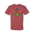 thumbnail image 2 of Trippy Mandala Nautical Colorful Mosaic Anchor | Mens Fashion Graphic T-Shirt, Vintage Heather Red, Medium, 2 of 4