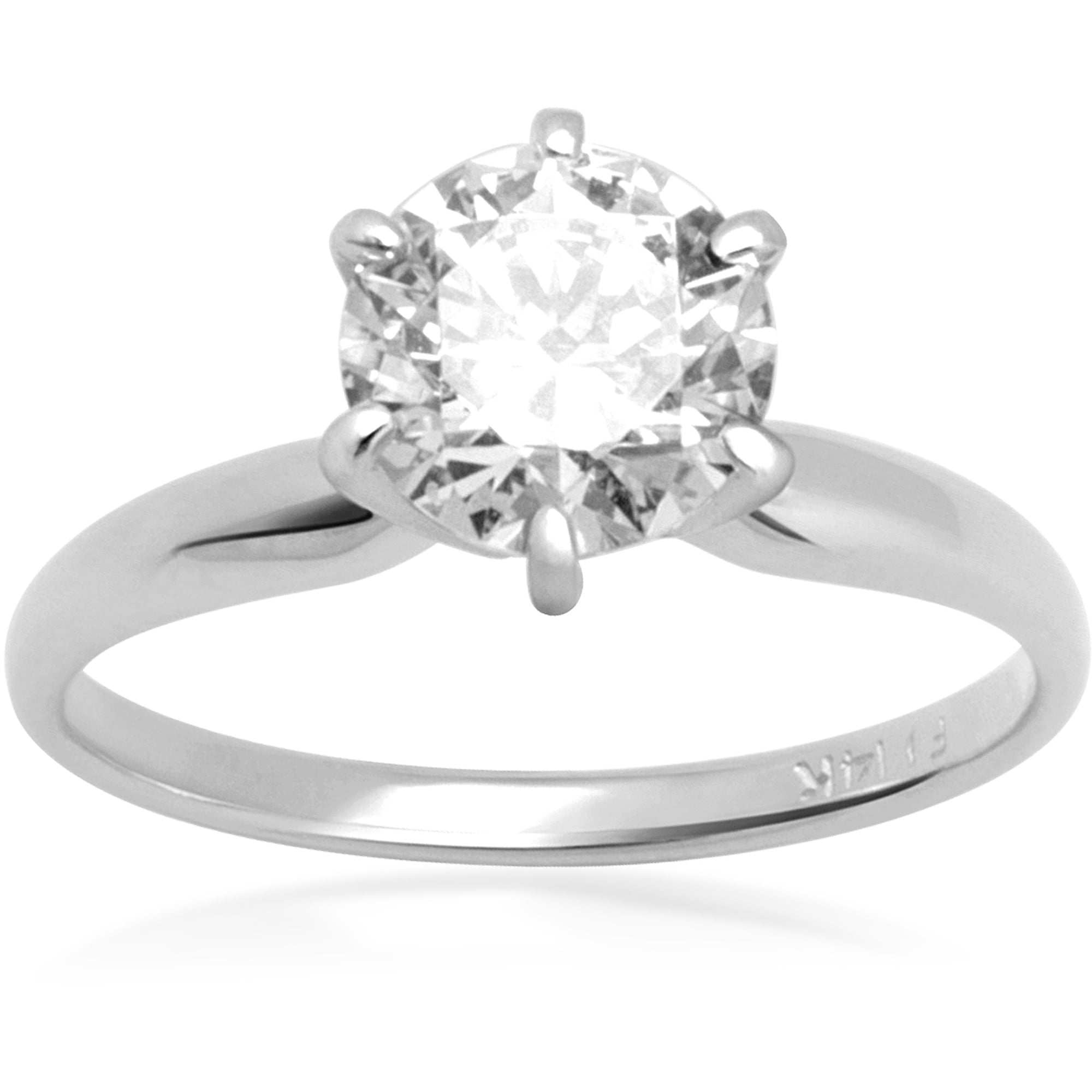 Madison Avenue 9mm Round Swarovski Zirconia Solitaire 10kt White Gold