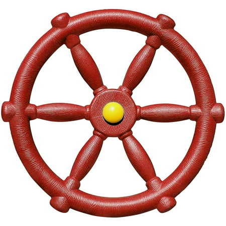 Playground Accessories GLiving Kids Playground Steering Wheel – Pirate Ship Wheel for Jungle Gym or Swing Set with Mounting hardware, Meets ASTM Safety Standards,Red ()