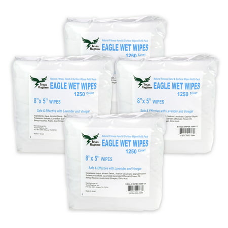 Eagle Wipes Natural Cleaning Wipes, Gym Wipes 4 Rolls, 5000 sheets (1,250 (Best Natural Cleaning Wipes)