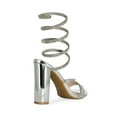 silver rhinestone chunky heels