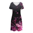 thumbnail image 4 of GaThRRgYP Womens Dresses Plus Size Spring,Women's Fashion Summer Print Short-sleeved V-neck Casual Dress Pink M, 4 of 8