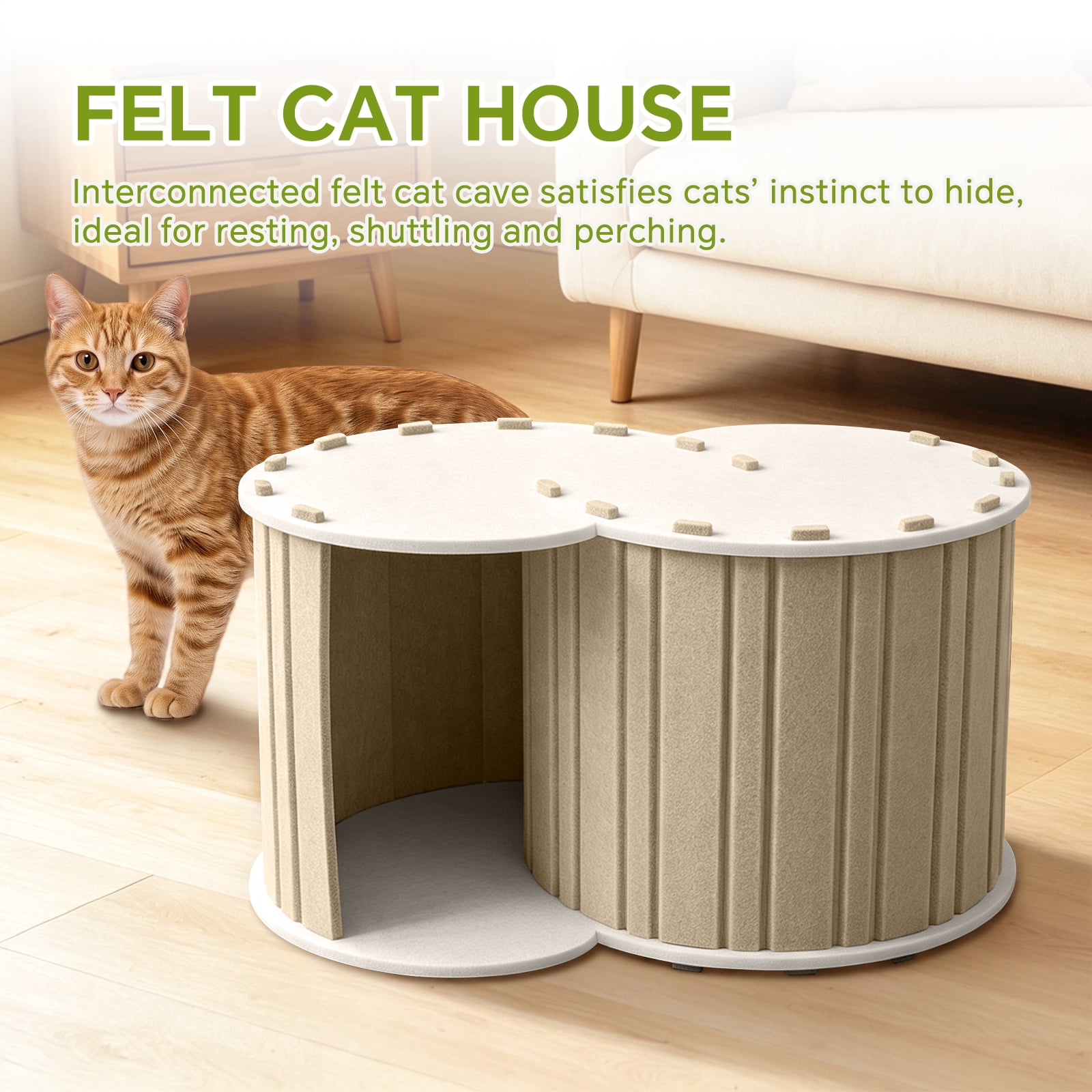 Foldable Cat Tunnel Pet House, Security Senses Interactive Educational Toy, Pet Play Rest Tunnel Hideout for Kittens & Small Animals