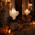 thumbnail image 6 of Halloween Outdoor Yard Decorations Solar Powered Ghost Ground Stakes with Colorful LED String Lights, Spooky Garden Markers for Holiday Yard Decor, 6 of 7