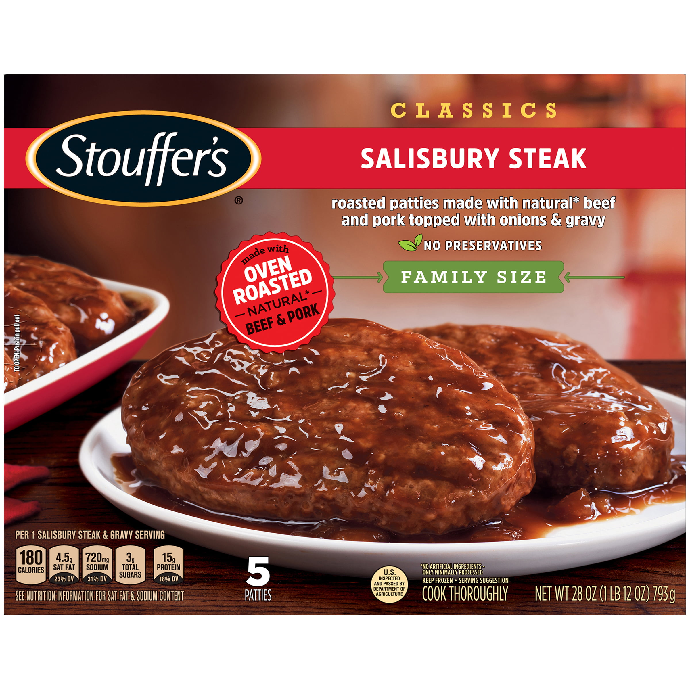 STOUFFER’S CLASSICS Salisbury Steak, Family Size Frozen Meal - Walmart