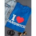 thumbnail image 3 of I Love Sandwich Graphic Quote Women Royal Blue T-Shirt, Female XX-Large, 3 of 4