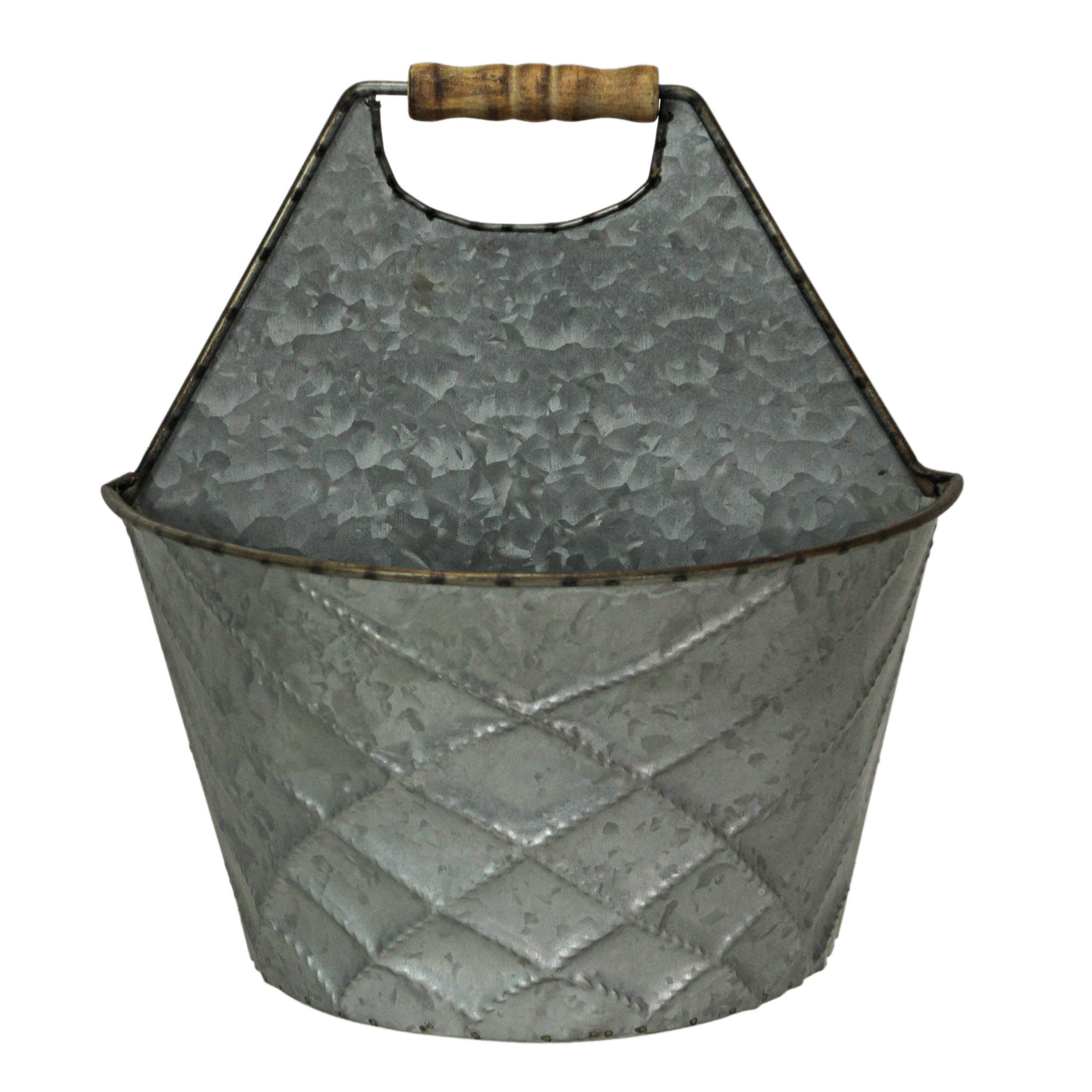 Special T Imports Galvanized Metal Rustic Wall Pocket Planters Hanging Decor (Set of 2)