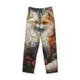 thumbnail image 6 of Goofa Romantic Flower Fox Couple Pattern Printed Soft Pajama Pants for Men, Wide Leg Comfy Casual Lounge Yoga Pants-X-Large, 6 of 9