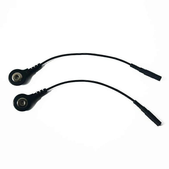 10 Pieces Adapter Tieline Black TENS Electrode Lead Wires Adapter With Snap 35mm Plug Hole 20mm