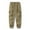 Khaki, variant on Men's Cotton Solid Cargo Pants Drawstring Multi-Pocket Pants 2024 Workout Fitness Hiking Joggers Casual Vintage Harem Pants