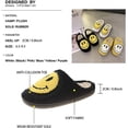 thumbnail image 3 of Smiley Face Slippers,Retro Soft Plush Lightweight House Slippers Slip-on Cozy Indoor Outdoor Slippers,Slip on Anti-Skid Sole, 3 of 16