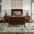 thumbnail image 2 of AFI Valencia Twin XL Low Profile Sleigh Platform Bed with Matching Footboard, Walnut, 2 of 13