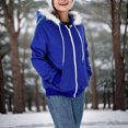 thumbnail image 3 of Gibobby Sudadera de mujer, Sudadera con capucha para mujer, con cierre completa, entallada, con capucha, ligera, elástica, activa(Azul,M), 3 of 5