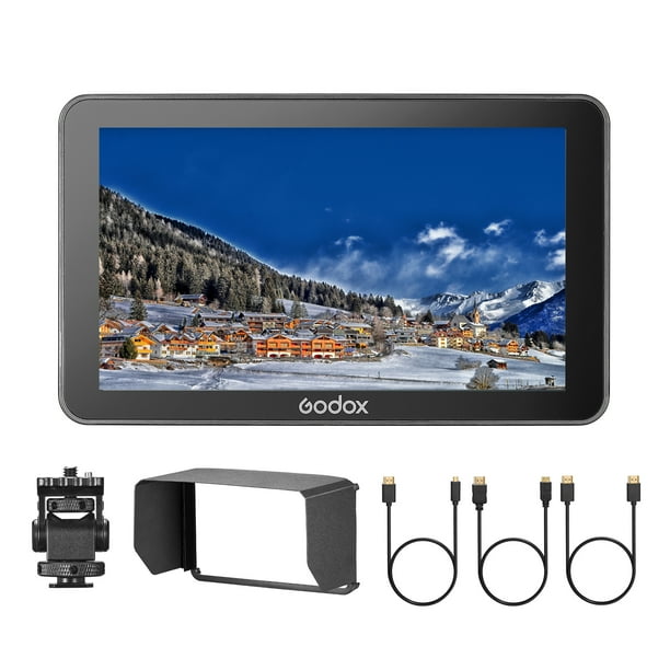 Vigilancia Godox GM6S Monitor de cámara 4K de 5,5 pulgadas Monitor de video ultrabrillante de 1200nit para cámara DSLR 1920 * 1080 Pantalla IPS Control táctil Entrada y salida HDMI LUT 3D personalizad
