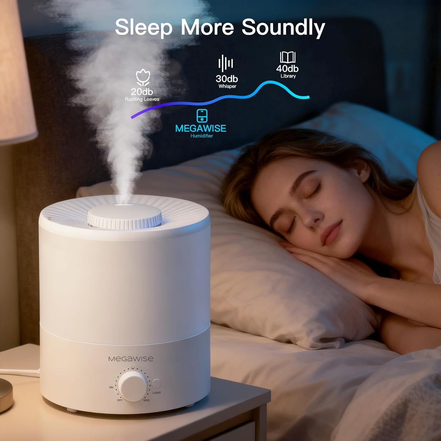Ultrasonic Cool Mist Humidifier | Quiet Operation, Top Fill, Auto Shut-Off | Ideal for Bedroom, Baby Room, and Plants (3.5 L)
