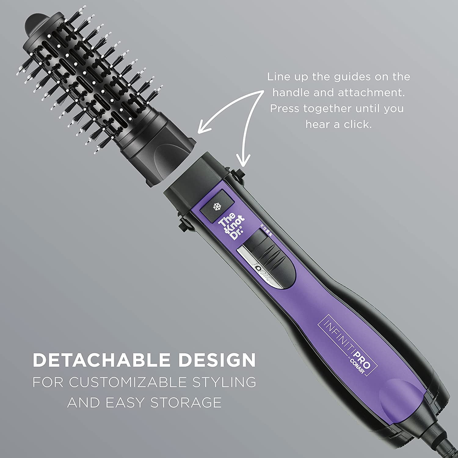 Conair InfinitiPRO with The Knot Dr. Medium Round Brush Head Attachment