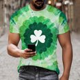 thumbnail image 3 of LEKWK Shamrock Shirts for Women Silver Clover Swirl Graphic Tees Short Sleeve Casual Tops Tees And Tanks Metallic Graphic Holiday Outfits, 3 of 7