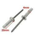 thumbnail image 2 of Unique Bargains 4mmx20mm Aluminum Countersunk Head Closed End Blind Rivets Fastener 50Pcs, 2 of 2