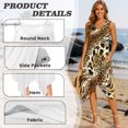 thumbnail image 5 of HELLHERO Round Neck Summer Sleeveless Dress, Leopard Zebra Mix Print Sleeveless Sundress Polyester Side Pockets Ladies Irregular Hem Casual Dress Non-Fade, 5 of 8