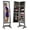 Gray Oak, variant on Yunken Freestanding Jewelry Armoire with Full-Length Mirror, Lockable Makeup Organizer, Velvet Lining, 5 Shelves - Gray Oak