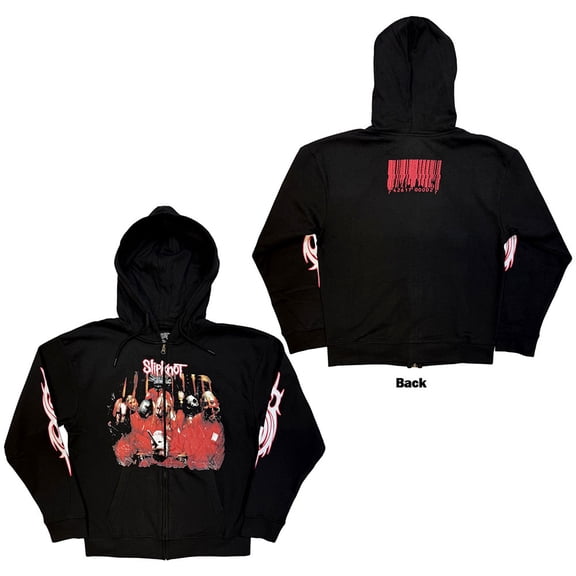 Slipknot Unisex Zipped Hoodie Sweatshirt Spit It Out (Black) (Back Print)