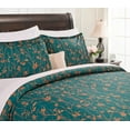 thumbnail image 2 of Chanasya Premium Printed Bramble Leaf Teal Duvet Cover Set - Duvet Cover (90” x 90”) & 2 Pillow Shams (20” x 26”) - 3-Piece Set, Queen Size, Printed Bramble Leaf Teal, 2 of 7