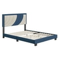 thumbnail image 5 of Boyd Sleep Sail Away Blue/Off White Linen Full Size Fully Upholstered Platform Bed Frame with Adjustable Headboard, 5 of 12