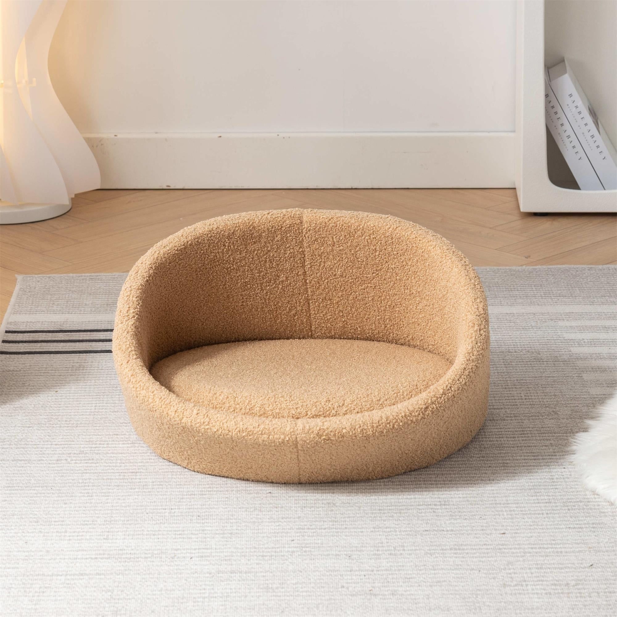 Pefilos 21" Stylish Pet Sofa Bed with Solid Wood Frame, Cashmere Cover, Soft and Comfortable, Cat and Dog Beds for Small Medium Dogs, Brown Pefilos 21" Stylish Pet Sofa Bed with Solid Wood Frame, Cashmere Cover, Soft and Comfortable, Cat and Dog Beds for Small Medium Dogs, Brown