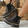 thumbnail image 3 of Dakaela Women's Chelsea Ankle Boots Chunky Low Heel Slip on Booties Lug Sole Elastic Fall Winter Work Boots Grey 8.5, 3 of 7