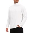 thumbnail image 5 of INSPIRE CHIC Men's 1/4 Pullover Zip Long Sleeve Sun Protection Athletic T-Shirts M White, 5 of 6