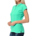thumbnail image 2 of Basico Women Junior's Short Sleeve Slim Fit  Polo Shirt  100% Cotton, 2 of 4