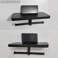 thumbnail image 4 of Double Toilet Paper Holder, Wall Mounted Roll Bathroom Mobile Phone Tissue Holder with Shelf Large Stuff Storage Rack, Non-Slip Matte Black, 4 of 8