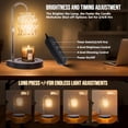 thumbnail image 3 of Fragrance Candle Warmer Lamp with 2 Bulbs Electric Candle Warmer with Timer & Dimmer for Home Decor Wax Melt for Small Large Size Jar Candles Retro Wooden Base, 3 of 13